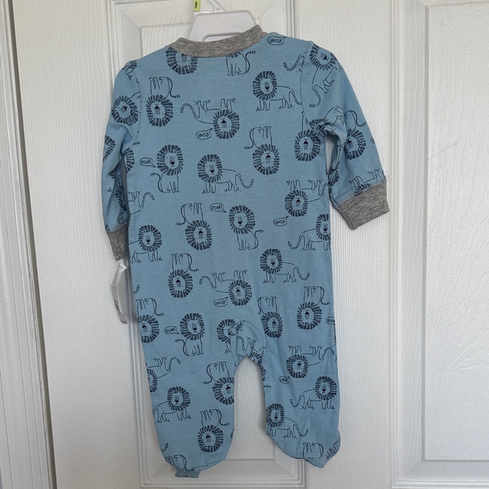 Carter's Blue and Gray Lion Print Footie - Picture 4 of 5